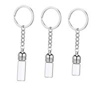 Hohopeti 3 pièces Flacon Verre Porte-clés Rechargeable pour Huiles Essentielles Pendentif Décoratif Résistant avec Bouchon Acrylique Argenté Cadeau Pratique et Multifonctionnel