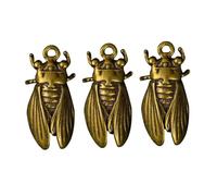 Hohopeti 3 pièces Pendentifs Cigales Laiton Vintage Décorations Créatives Rétro pour DIY Accessoires Artisanaux Délicats pour Collier ou Porte-clés