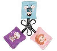 Hohopeti 3 Pièces Porte-clés avec Chiffon Microfibre pour Nettoyage Lentille et Écran Compact et pour Smartphone et Lunettes Lot de Motifs Garçon Princesse et Fille