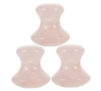 Hohopeti 3 Pièces Rose Gua Sha Facial Set Mushroom Shaped Massage Stones For Face Cooling Brightening Portable Ergonomic Crystal Massager Tool For Women Skin Care
