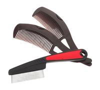 Hohopeti 3 Pièces Set de Peignes pour Toilettage des Chiens et Chats Brosses Anti-perte de Poils et Anti-statique Outils de Nettoyage Doux pour Éliminer Pellicules et Poils Morts Kit