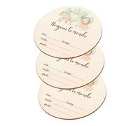 Hohopeti 3pcs Panneaux D'annonce de Naissance Ronds en Matériau Synthétique Surface Lisse et Motifs Cartoon pour Décoration Baby Shower ou Fête Révélation de Genre