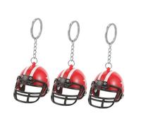 Hohopeti 3pièces Breloque De Football Porte-clés Mini Casque De Sport Pendentif Pour Sac à Dos Rugby Hockey Football Porte-clés Créatifs