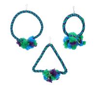 Hohopeti 3pièces Jouets à pour Oiseaux Corde De Coton Jouets pour Perroquets Balancelle Et pour Cage à Oiseaux