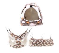 Hohopeti 3pièces Nids et Abris pour Hamsters Maison pour Petits Animaux Cabane Suspendue pour Cage Tunnel pour Rat Accessoires pour Cage à Hamster