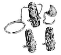 Hohopeti 4 pièces Bagues Ongles Ouvertes Ajustables avec Cristaux Anneaux pour Femmes Décoration Ongles Mode Élégante