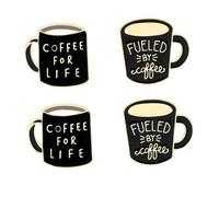 Hohopeti 4 pièces Broche Créative Alliage Motif Tasse à Café Anglaise Épingle à Revers Unisexe pour Décoration Vêtements Sacs