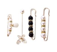 Hohopeti 4 pièces Broche Épingle de Sûreté Ornement Pinces Décoratives pour Ceinture Pantalon Fixation Jupe et Vêtement Ajustement et Maintien Élégant