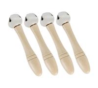 Hohopeti 4 pièces Cloches à Main Bois Ergonomiques pour Débutants et Seniors Instrument de Musique Rythmique pour Entraînement et Animation