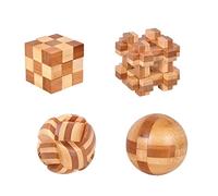 Hohopeti 4 Pièces Jeu de Puzzle Casse Tête Éducatif Déverrouillage pour Garçon Fille et Adultes