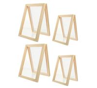 Hohopeti 4 Pièces Kit Cadres Bois pour Fabrication Papier DIY Moules à Mailles Naturels pour Création Papier Fleurs Séchées Écrans Stables pour Projets Artisanaux Personnalisés