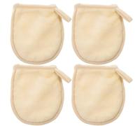 Hohopeti 4 pièces Lingettes Nettoyantes Visage Réutilisables Lot Blanc Cassé Doux et Pratique pour Démaquillage et Soins Du Visage