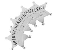 Hohopeti 4 pièces Lot de Badges Shérif Alliage de Zinc Accessoires Costume Halloween Épingles Étoile Cosplay Officiers Décoration Portable pour Jeux de Rôle et Fêtes