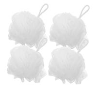 Hohopeti 4 pièces Lot de Éponges Exfoliantes Maille Grandes Boules de Bain Très Moelleuses pour Corps Lavage Du Dos Accessoires de Bain pour Femmes et Hommes