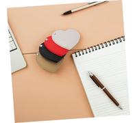 Hohopeti 4 Pièces Mini Makeup Mirrors Set Portable Heart Shaped Compact Rotatable PU Cover Small Purse Mirror for Women Men