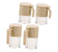 Hohopeti 4 Pièces Miniature Bocaux de Rangement pour Maison de Poupée Pots à Condiments Miniatures pour Épices Sucre Sel Accessoires Compacts pour Cuisine et Décorations