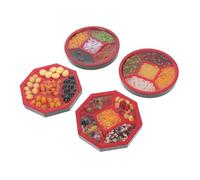 Hohopeti 4 Pièces Miniature Food Toys Set with Realistic Fake Rice and Beans Trays for Dollhouse Kitchen Decor and Craft Display Lightweight Portable Miniature Grain Props for Table Scenes