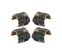 Hohopeti 4 Pièces Plateforme Tortue Résine avec Rampe Antidérapante Cachette Aquarium Multifonction pour Reptiles et Crabes Décor Naturel pour Terrarium et Habitat Aquatique