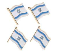 Hohopeti 4 Pièces Set de Broches Drapeau Israélien Badge Souvenir pour Décoration de Vêtements Sacs et Fêtes Épingles Patriotiques Résistantes