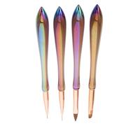 Hohopeti 4 pièces Set de Stylos Nail Art Multifonctions avec Pointe Variée pour Peinture Liner et Effets Cristal Outils Portables pour Manucure Maison et Professionnelle