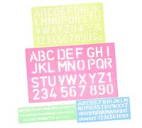 Hohopeti 4 pièces Tableau Écriture Alphabet et Chiffres Pochoir Éducatif Réutilisable pour Apprentissage Développement Motricité Fine et Coordination Main-œil École Maternelle et