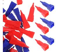 Hohopeti 40 Pièces de Remplacement pour Jeu de Société Rich Man Mini Bâtiments en Plastique Rouge et Bleu Accessoires de Jeu Compacts pour Parties de Stratégie et Échecs