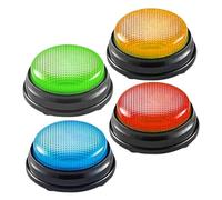 Hohopeti 4pièces Boutons Buzzer Réponse Sonores Couleurs pour Jeux Éducatifs Garçon Fille Formation Réaction Classe Jeu Quizz Interactif Robuste Et Identifiable