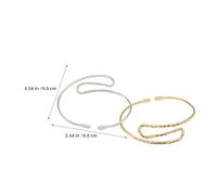Hohopeti 4pièces Bracelets de Bras Manchettes Minimalistes Métal Lot Design Géométrique S et Forme Ondulée pour Femmes et Filles