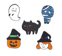 Hohopeti 5 Pièces Broches Halloween Fantaisie Fantômes Citrouilles Chats Momies Sorcières Accessoires Costume Décoration Fête