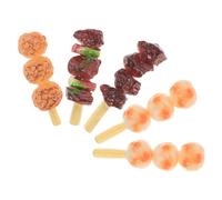 Hohopeti 5 pièces Jouets Brochettes Barbecue Réalistes pour Jeux Imitation Cuisine Extérieure et Éducatifs Accessoires de Cuisine Faux Aliments pour Garçon Fille et Décorations