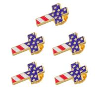 Hohopeti 5 Pièces Lot de 5 Broches Croix en Alliage Drapeau Américain, Épingle Patriotique pour Hommes et Femmes, Insigne Drapeau Américain pour Cérémonies et Événements Formels, Épinglette