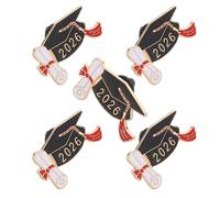 Hohopeti 5 Pièces Lot de 5 Épinglettes de Remise de Diplôme 2026 en Émail, Insignes Commémoratifs pour Vêtements et Paquet, Accessoires Décoration Fête de Fin D’Études, Souvenirs de