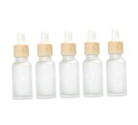 Hohopeti 5 pièces Lot de Flacons Compte-gouttes Verre Mat Bouteille Vide Rechargeable avec Pipette Caoutchouc pour Cosmétiques et Accessoires de Voyage