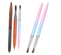 Hohopeti 5 pièces Set de Pinceaux Manucure pour Nail Art Stylo de Nettoyage avec Tête Ronde Biseautée et Plate Outils Précis pour Détails et Correction des Excès de Couleur Aléatoire
