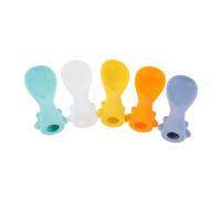 Hohopeti 5 Pièces Silicone Food Pouch Spoon Attachment Set For One Handed Feeding With Heat Resistant Easy To Clean Fruit Puree Dispensers