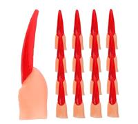 Hohopeti 50 Pièces Gimmick Fake Fingers with Nails Realistic Plastic Finger Sleeves for Halloween Party Pranks Cosplay and Spooky Decorations Comfortable Fit for Various Hand