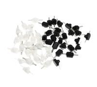 Hohopeti 50 Pièces Interrupteur à Bouton Poussoir Noir et Blanc pour Lampe Torche, Accessoire Marche/arrêt Portable en Plastique et Fer, Remplacement Pratique