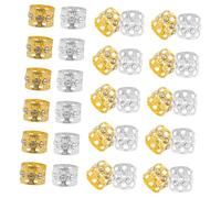 Hohopeti 50 pièces Lot de Bijoux Cheveux pour Tresses Dreadlocks Métal Ajouré Cœur avec Strass Manchettes Décoratives Dorées et Argentées Accessoires de Coiffure pour Femmes et DIY