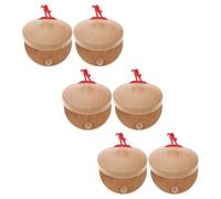 Hohopeti 6 castagnettes à Doigts en Bois, Petits Instruments de Percussion légers et Portables, Lot de 6 pièces adaptées à âges, idéales pour éveil Musical, DIY et Loisirs créatifs