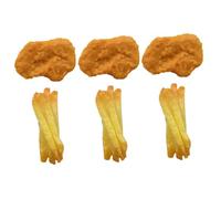 Hohopeti 6 pièces Aliment Faux Nuggets de Poulet et Frites Cuisine Réaliste Modèle Alimentaire pour Décoration et Jeu
