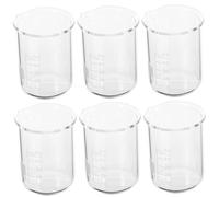 Hohopeti 6 Pièces Béchers Verre Résistant Haute Température avec Échelle Graduée Base Stable pour Laboratoire Chimie Biologie