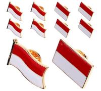Hohopeti 6 pièces Brooch Pin Clip Set With Indonesian National Flag Metal Badge Decorative Lapel Pins For Men And Women Scarf Accessories Party Use