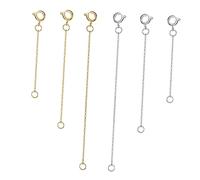Hohopeti 6 pièces Chaîne Rallonge Plaquée Or pour Bracelet et Collier Extension Antiallergique Légère et Résistante pour Fabrication de Bijoux