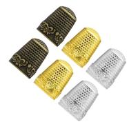 Hohopeti 6 pièces Dédales Cuivre pour Couture Protection Doigt Ergonomique et Portable pour Bricolage et Broderie