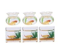 Hohopeti 6 Pièces Échelle Verre Poisson Bol Décor Miniature Jardin Féerique Paysage Accessoires Maison de Poupée Couleur Aléatoire