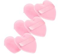 Hohopeti 6 pièces Houppettes Maquillage Forme Cœur Moelleuses Petites Houpettes Poudre pour Fond de Teint Cosmétique Visage Confortable et Sûr pour Femmes et Filles