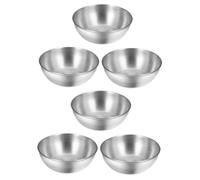 Hohopeti 6 pièces Lot de Petits Bols à Sauce Inox Ronds pour Apéritifs et Condiments Mini Plats Tapas Polyvalents pour Sauces Soja et Service Élégant pour Maison et Restaurant
