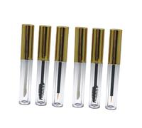 Hohopeti 6 pièces Lot de Tubes de Maquillage Dorés Flacons Vides Étanches pour Gloss Lèvres Eyeliner et Brosse à Cils Accessoires Cosmétiques Multifonctions