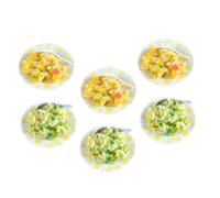 Hohopeti 6 pièces Modèle Nourriture Miniature Riz Sauté Réaliste pour Maison Poupée Décoration Cuisine Accessoire Prop