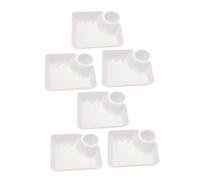 Hohopeti 6 Pièces Plateau de Service Divisé PP Blanc pour Apéritifs et Snacks Plateau Repas Compact avec Compartiments et Support à Sauce Empilable et Facile à Nettoyer